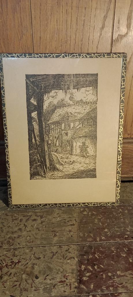 Gravure Alfred Menu, 25x32, n228, Antiquités & Art, Art | Eaux-fortes & Gravures, Enlèvement ou Envoi