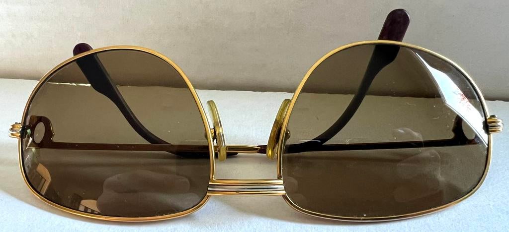 Vintage gouden mannen Zonnebril CARTIER, Overige merken, Zonnebril, Overige kleuren, Ophalen of Verzenden