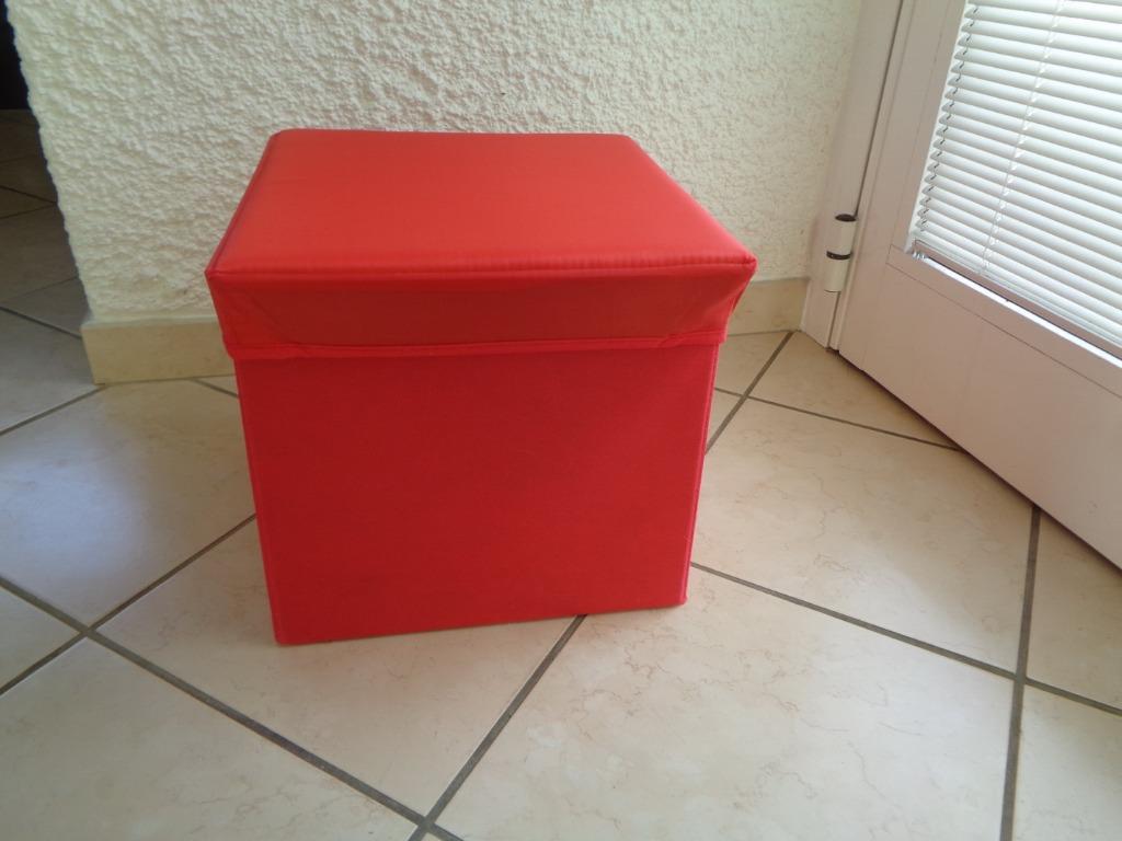 Pouf rangement pliable rouge, Enlèvement ou Envoi, Comme neuf, Rouge, Pouf