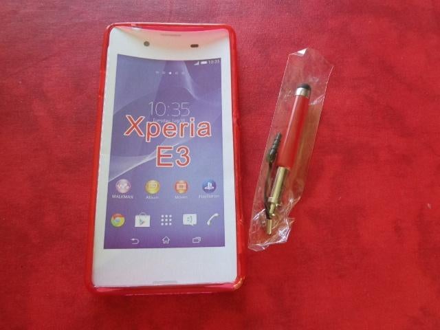 Housse silicone rouge pour Sony Xperia E3+1 stylet, Envoi, Neuf, Autres types, Autres marques