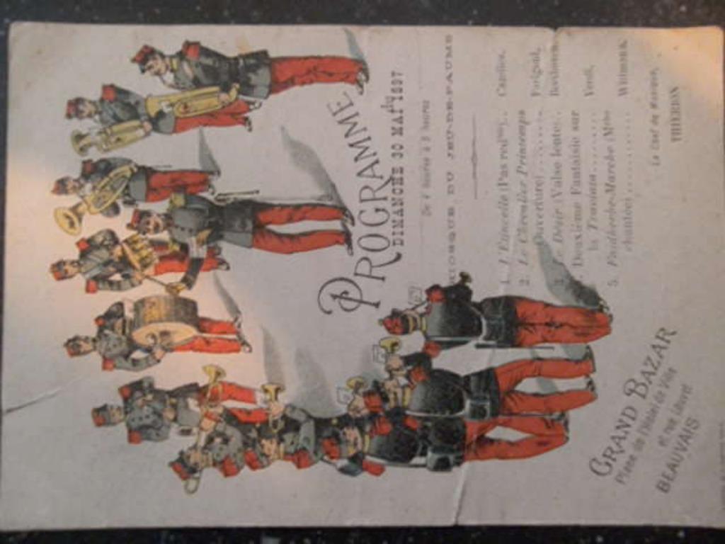 kiosque militaire du jeux de paumes 30 mai 1897 Beauvais, Envoi