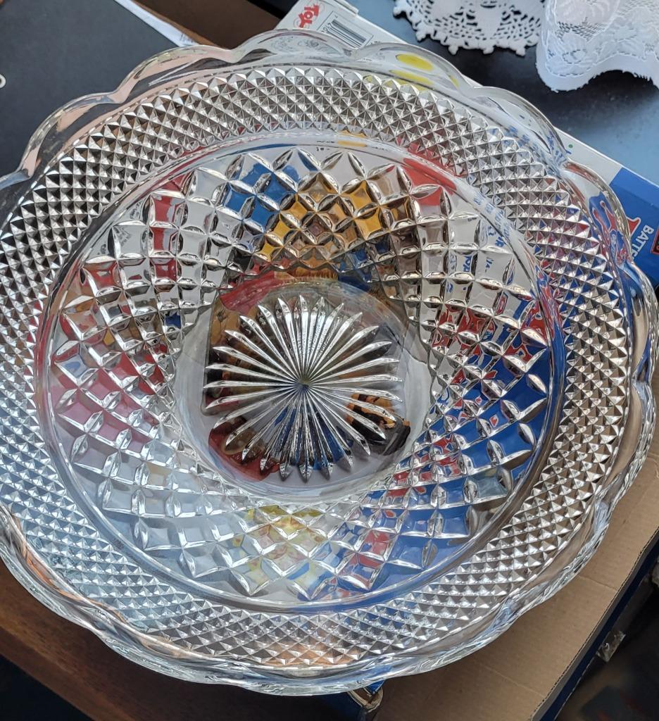 serveerschaal van helder glas, Ophalen