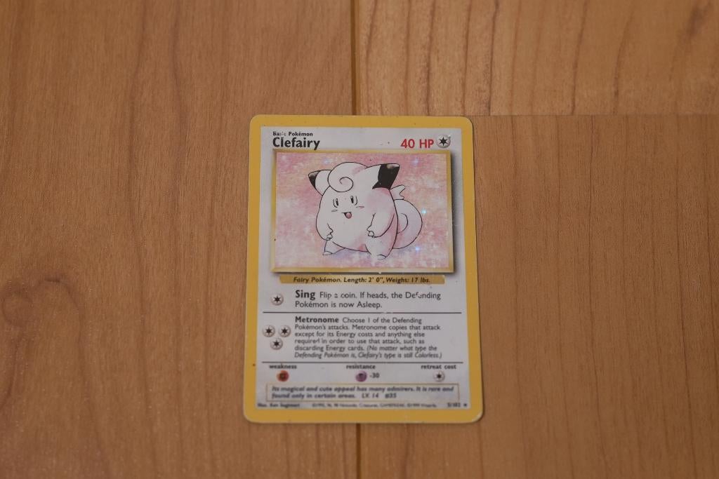 Clefairy Holo – Base Set Unlimited 1999 - PSA 1 schatting, Ophalen of Verzenden, Gebruikt, Losse kaart