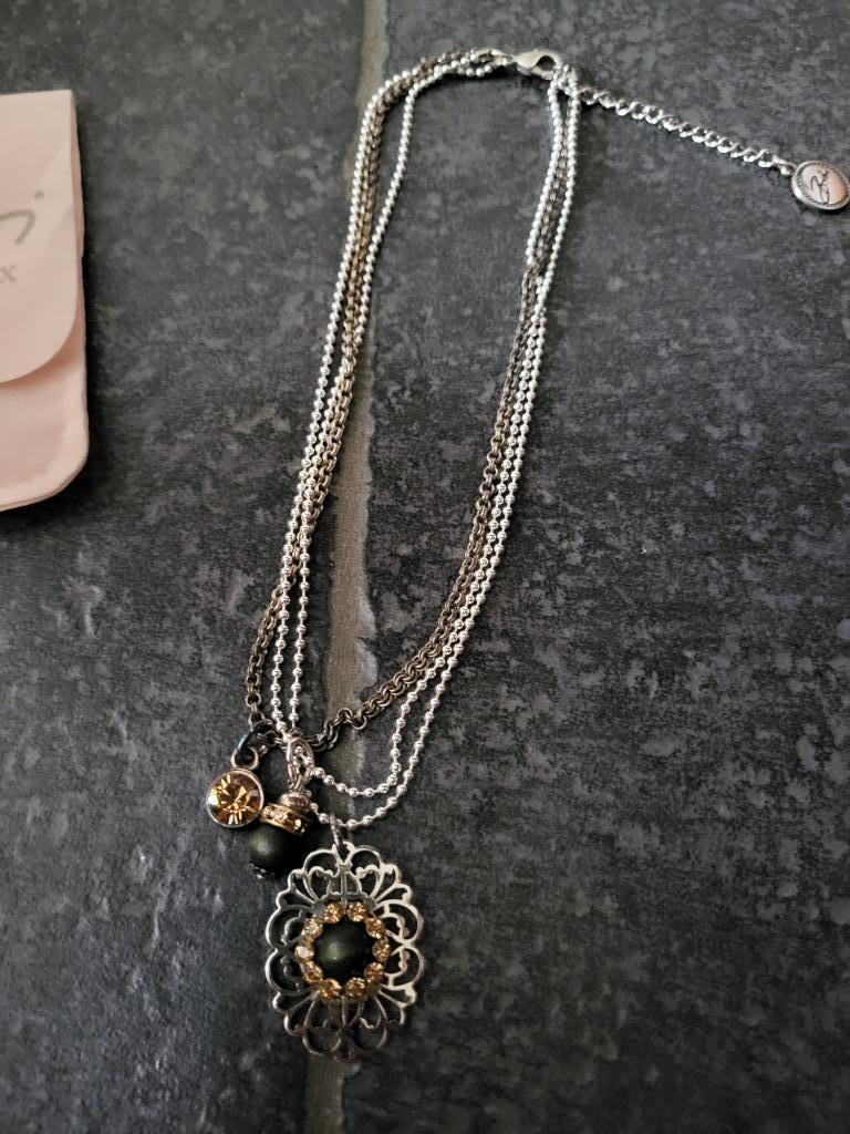 Juwelen set, ketting, oorbellen en armband  Bibi Bijoux, Enlèvement ou Envoi, Argent, Bracelet, Avec pierre précieuse