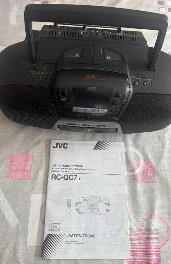 JVC RC-QC7 3x CD Chargeur double cassette AM/FM Radio, Enlèvement, Utilisé, Radio, Avec lecteur de CD