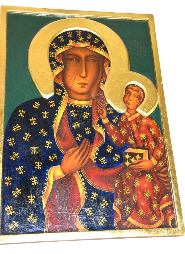 Icône peinte à la main de Marie et de l'Enfant, Envoi, Comme neuf