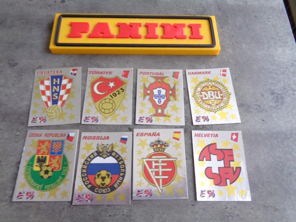 AUTOCOLLANTS DE FOOTBALL PANINI EURO 96 EMBLÈMES CE 8X BADGE, Enlèvement ou Envoi