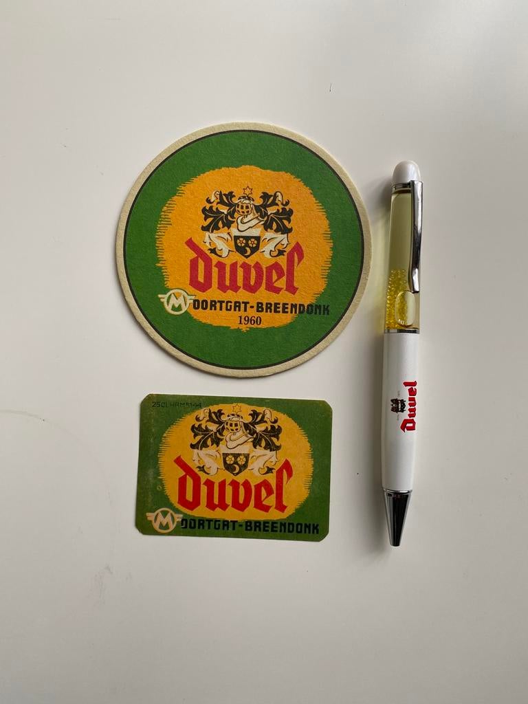 Zeer oud bieretiket  '60 + bierkaartje., Ophalen of Verzenden, Zo goed als nieuw