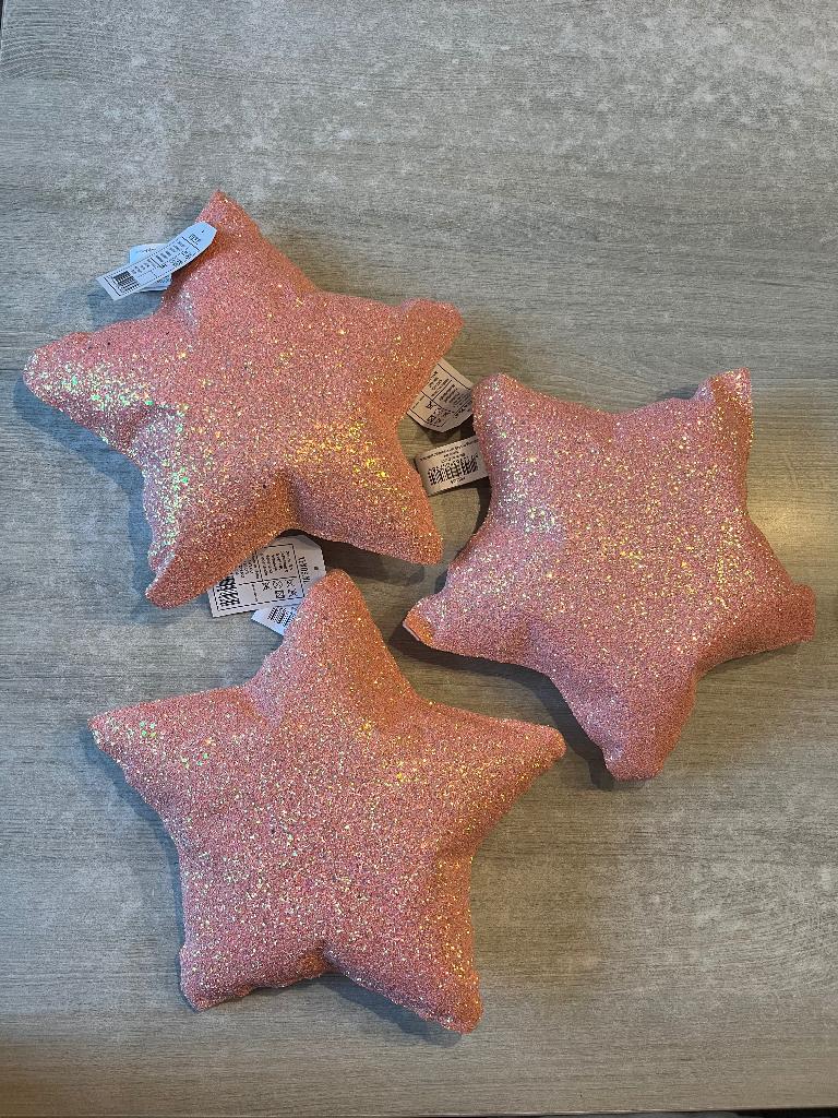 3 sterren kussentjes Xenos, Maison & Meubles, Enlèvement ou Envoi, Neuf, Rose, Autres formes