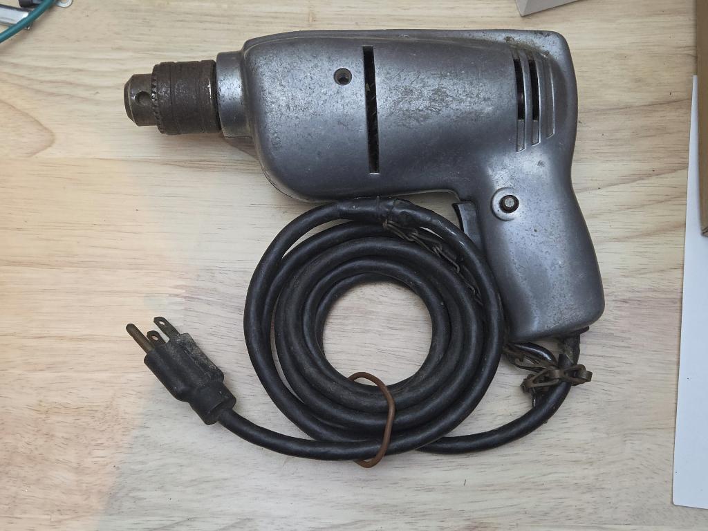 Craft King vintage steel case 3/8" USA drill perceuse, Ophalen, Gebruikt, Minder dan 400 watt, Boormachine