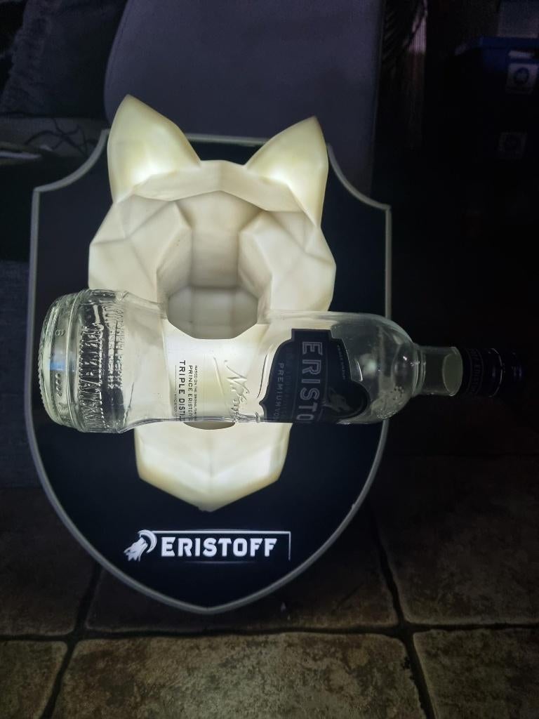 Enseigne lumineuse " LOUP " vodka eristoff avec bouteille, Collections, Marques & Objets publicitaires, Enlèvement, Neuf, Panneau publicitaire