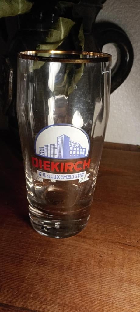 Brasserie bière ancien verre Diekirch 0,40 cl, Collections, Marques de bière, Enlèvement ou Envoi, Comme neuf, Verre ou Verres