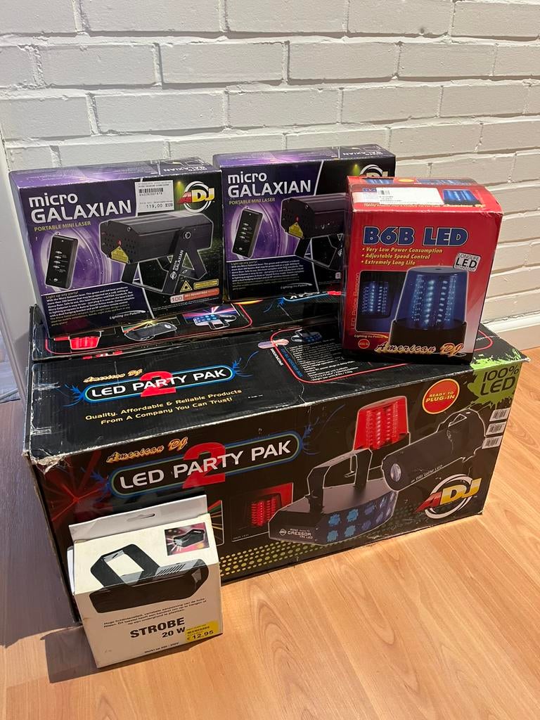 Volledige set verlichting DJ, Enlèvement, Comme neuf, Lumières, Couleur