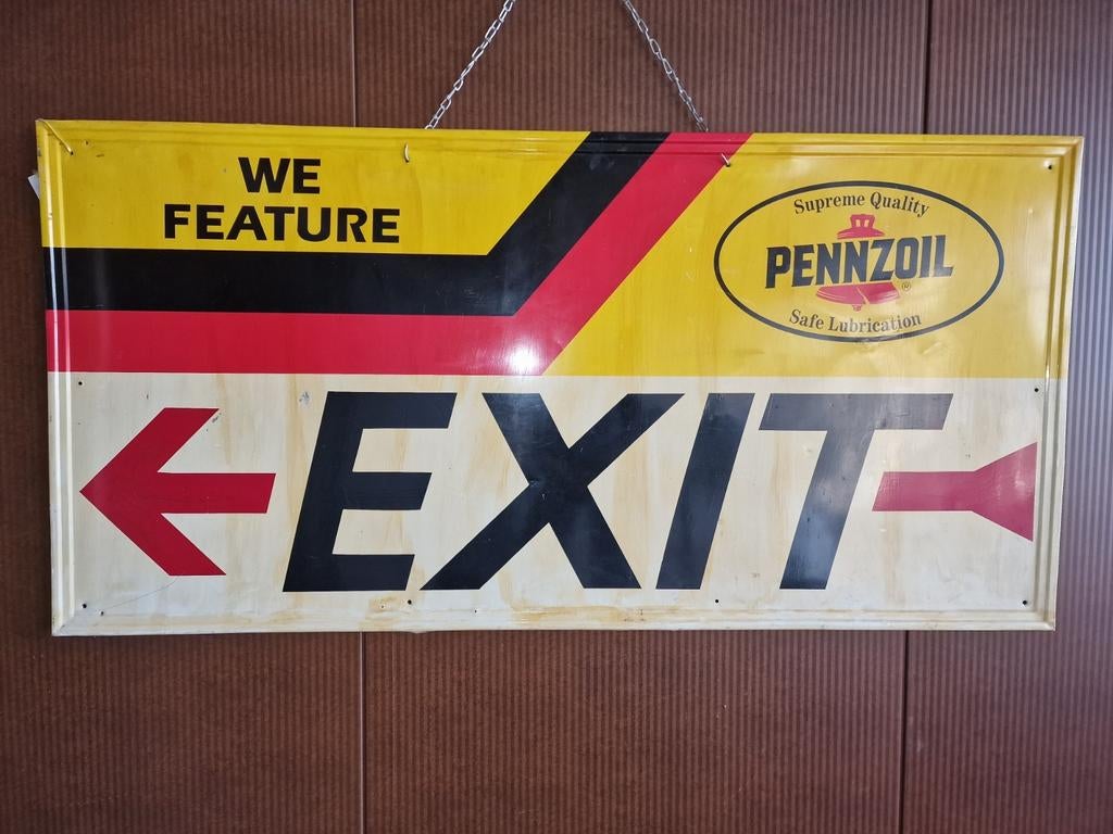 pennzoil reclame bord, Verzamelen, Ophalen, Gebruikt