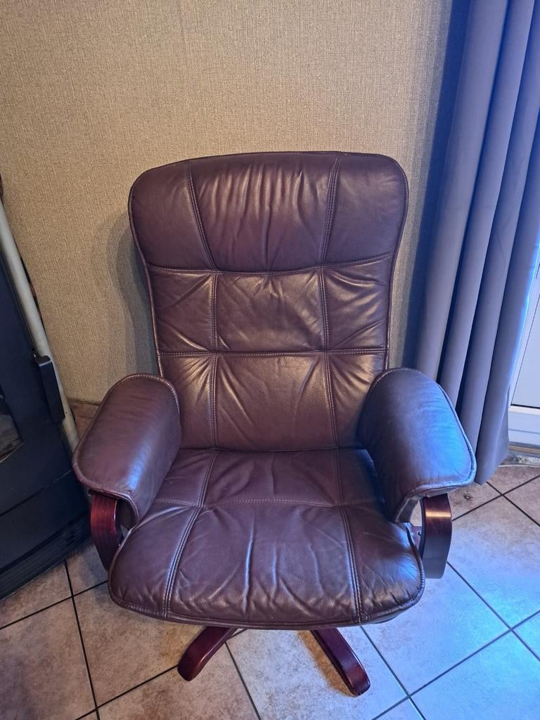 Fauteuil relax avec  repose pieds, Enlèvement, Cuir