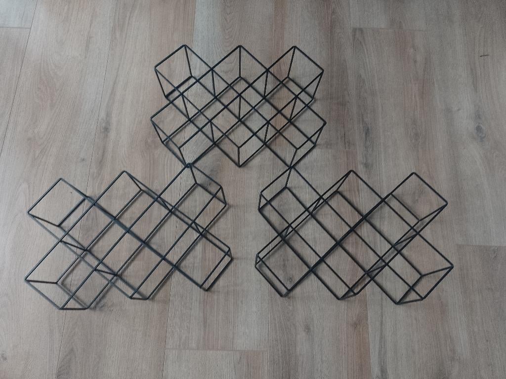 Set van 3 flessenrekken, in nieuwstaat!, 15 tot 25 flessen, Nieuw, Ophalen of Verzenden, Metaal