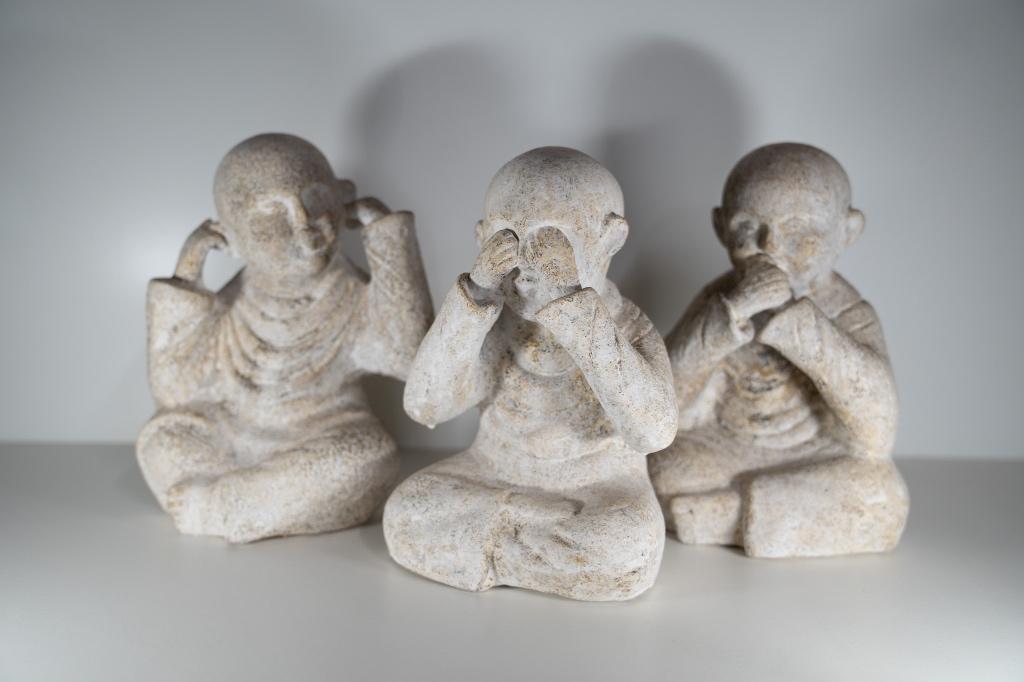 ensemble de moines en terre cuite - Sagesse, Collections, Statues & Figurines, Neuf, Humain, Envoi