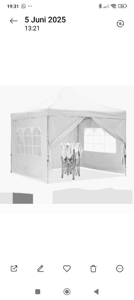 Partytent, Tuin en Terras, Partytenten, Ophalen, Opvouwbaar, Partytent, Minder dan 4 meter