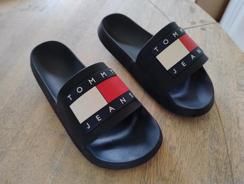 🏖️Tommy Hilfiger Jeans Slippers → 38-40 → ! NIEUW !, Slippers, Tommy hilfiger, Blauw, Nieuw