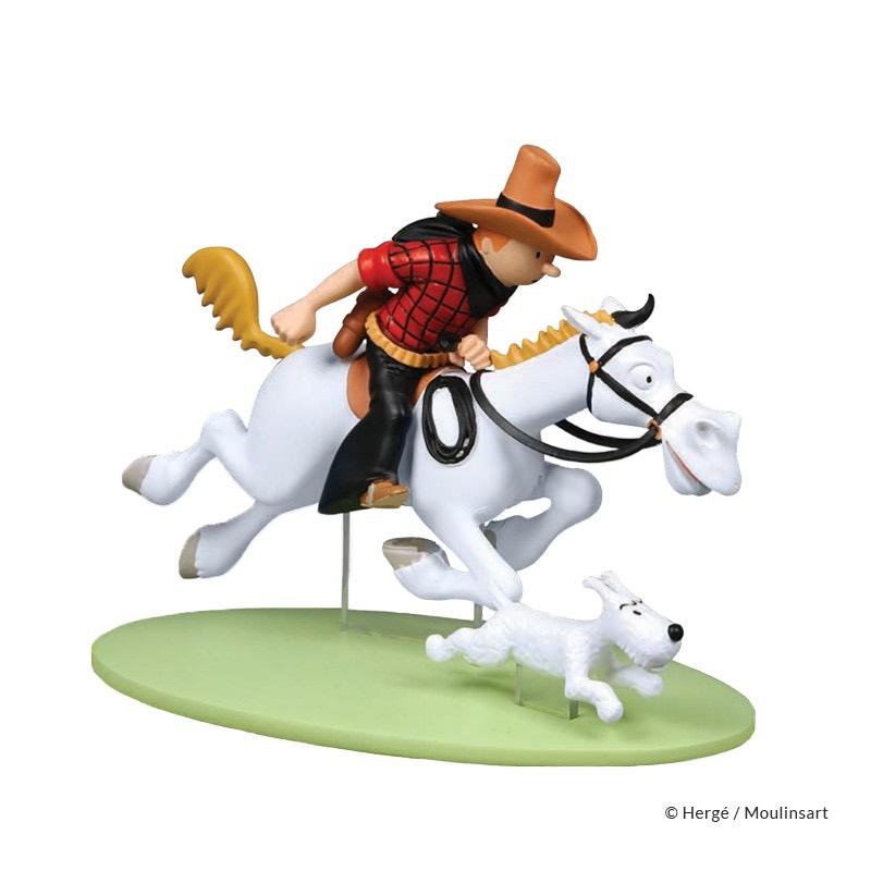 Tintin cowboy à cheval en Amérique (Couleur), Enlèvement, Tintin, Neuf, Statue ou Figurine