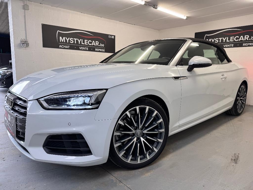 Audi A5 Cabriolet, Automaat, benzine, 1 jaar garantie, Auto's, 4 cilinders, Wit, Leder, Bedrijf