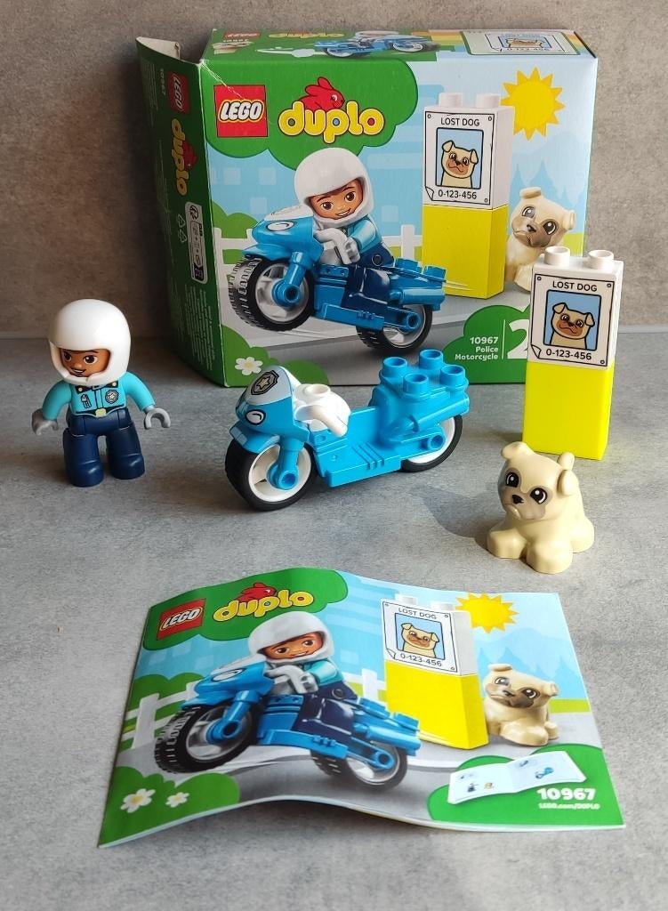 lego duplo 10967 politiemotor, Ophalen of Verzenden, Zo goed als nieuw, Compleet, Duplo