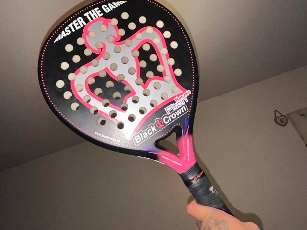 Padel set – Black Crown Piton Carbon + extra racket, Sports & Fitness, Padel, Comme neuf, Enlèvement