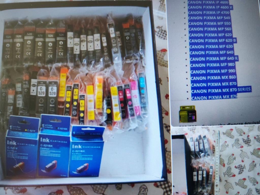 Lot de 39 cartouches pour Canon IP/MP/MX, Informatique & Logiciels, Enlèvement, Neuf, Cartridge, Divers