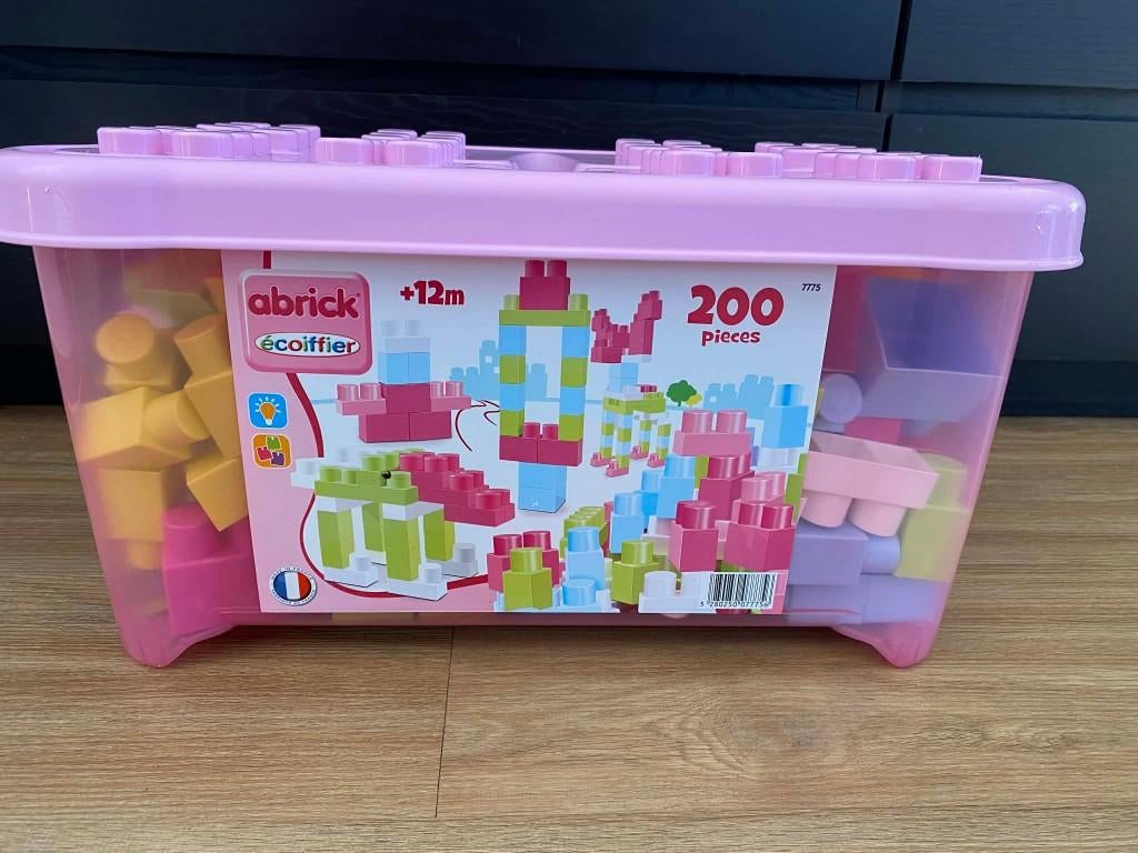 Écoiffier Maxi Abrick bouwblokken – 200 st – roze opbergbox, Kinderen en Baby's, Ophalen, Gebruikt, Abrick