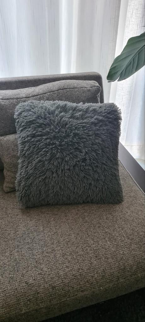 Set van 4 fluffy sierkussens in een mooie petrol blauwe tint, Ophalen, Blauw