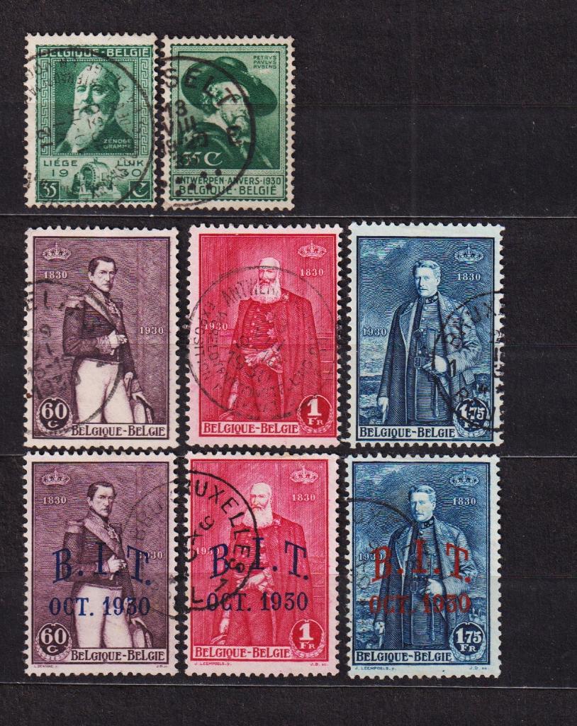 België 1930 3 reeksen gestempeld, Verzenden, Gestempeld, Gestempeld