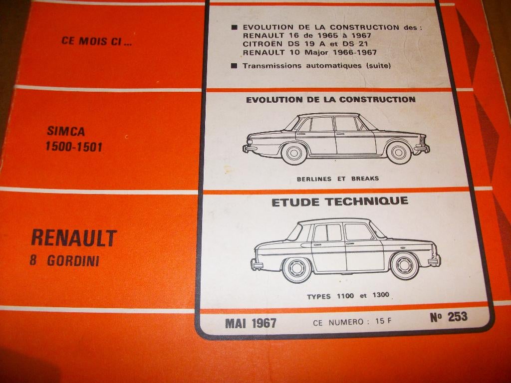 revue technique renault R8 gordini 1964-1967, Enlèvement ou Envoi