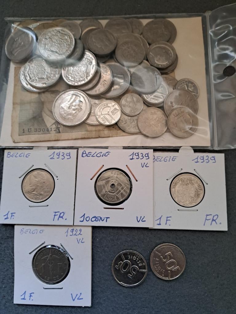 Lot 300 belgische munten van 1900 tot 2000 in zakjes, Postzegels en Munten, Munten | België, Ophalen