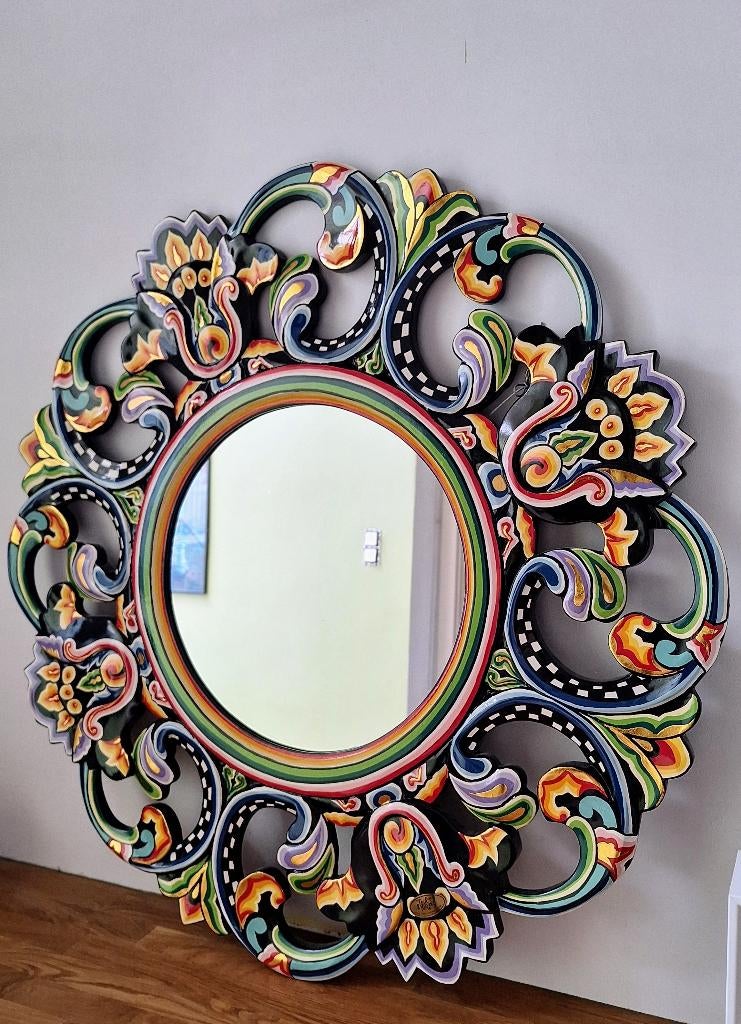 Miroir de collection - Tom's Drags, Huis en Inrichting, Ophalen, Rond, Zo goed als nieuw, 75 tot 100 cm