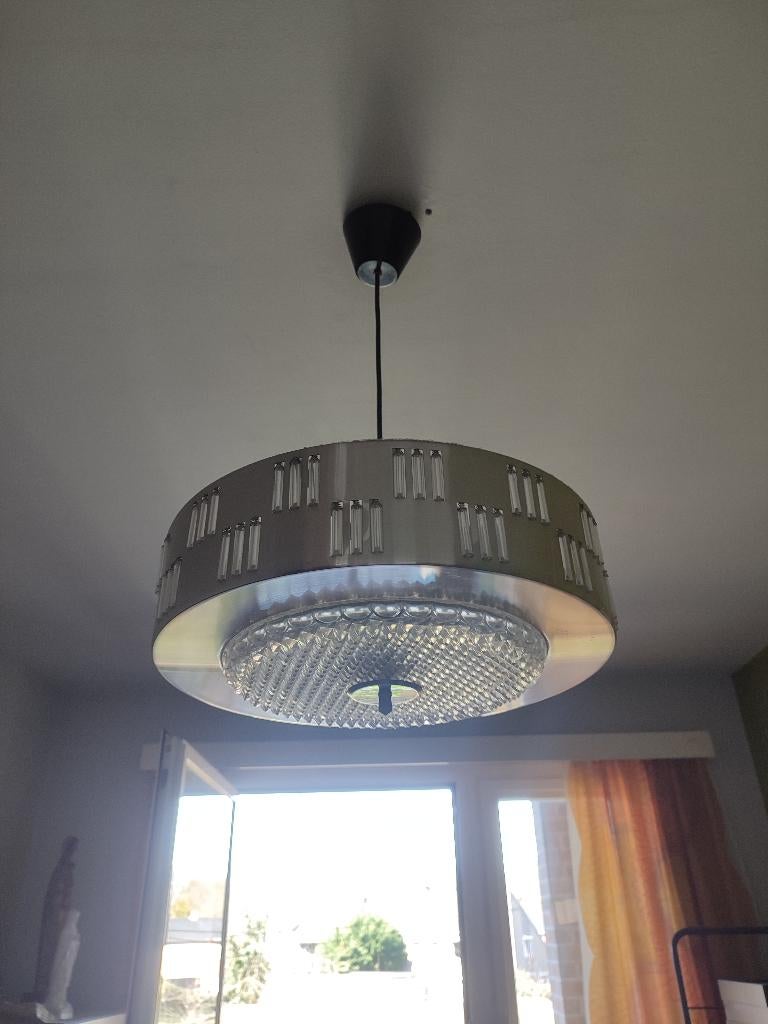 Lampe suspendue vintage « UFO » Space Age — Schmahl & Schulz, Maison & Meubles, Lampes | Suspensions, Utilisé, Verre, Enlèvement