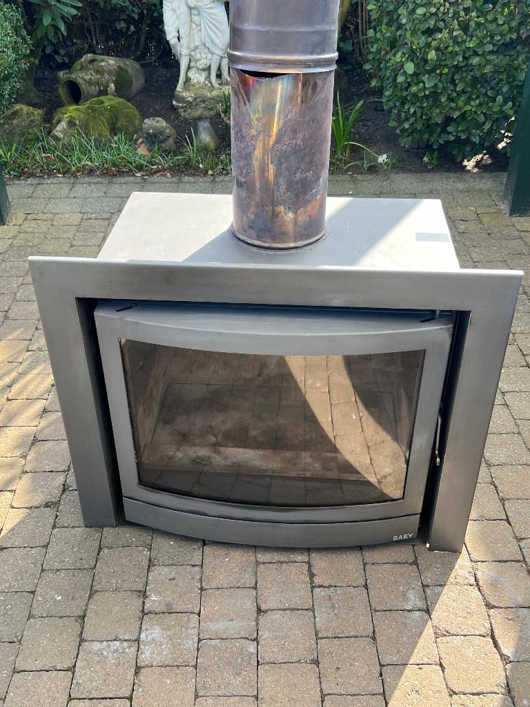 Inbouw casette Saey, Maison & Meubles, Cheminées, Enlèvement, Utilisé, Insert, Cheminée au bois
