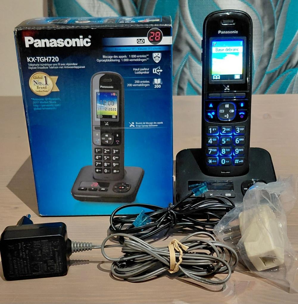 Téléphone fixe couleur - répondeur - piles incluses, Enlèvement ou Envoi