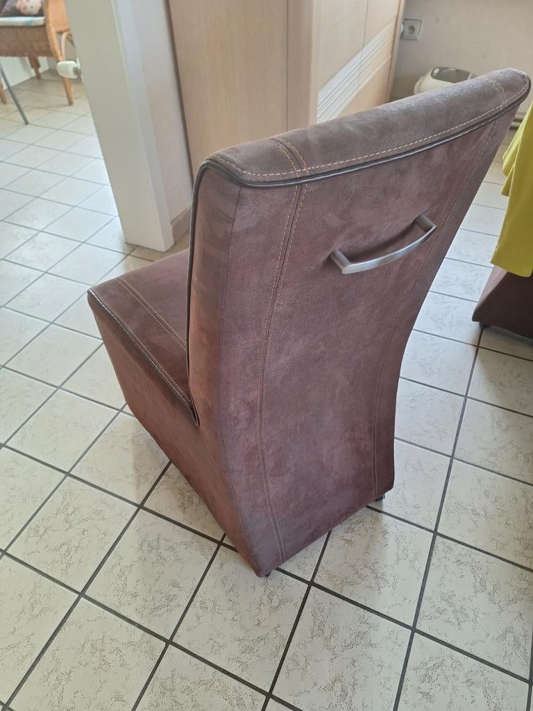 6 eetkamerstoelen 30€ voor de 6 stoelen., Huis en Inrichting, Fauteuils, Ophalen, Gebruikt, Stof