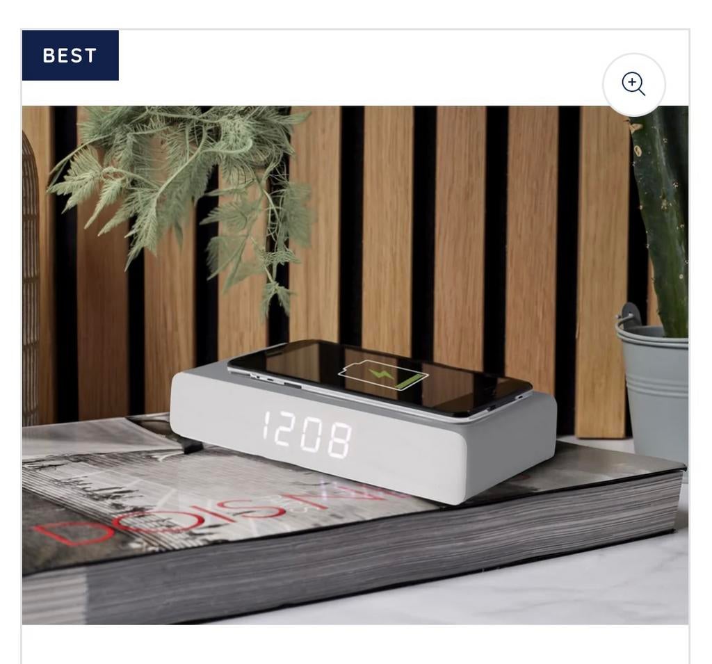 Wekker & gsmoplader grijs La Chaise Longue, Electroménager, Réveils, Enlèvement ou Envoi, Neuf, Digital