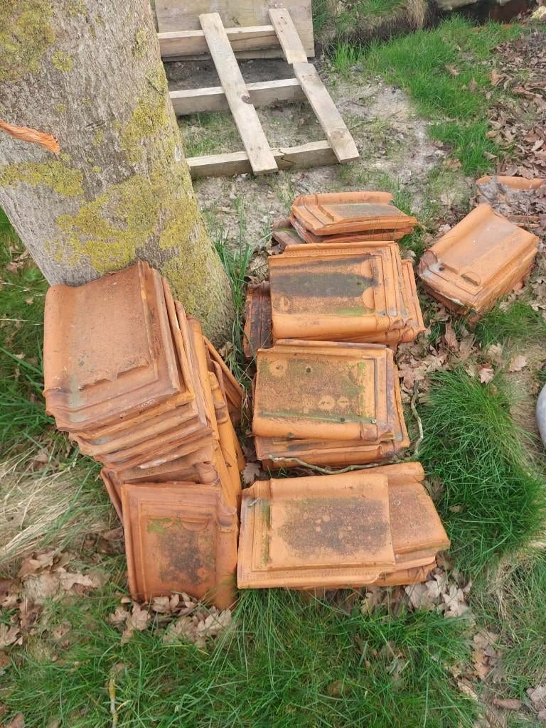 Dakpannen en kantpannen, Pierre ou Argile, Enlèvement, Utilisé, Rouge