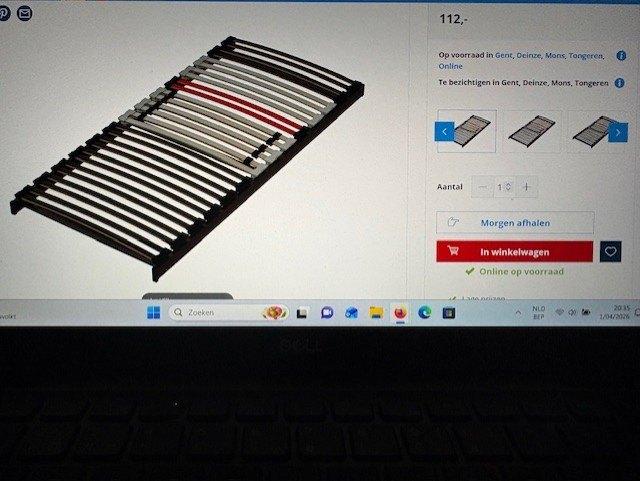 Lattenbodem 2 x  + gratis bed, Ophalen, Zo goed als nieuw, Tweepersoons, 160 cm