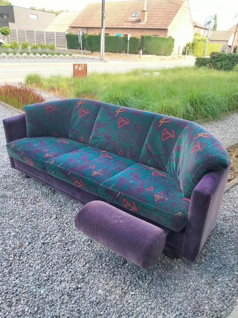 1980s vintage Postmodern design zetel 3-zit Leolux Memphis, Huis en Inrichting, Ophalen, Gebruikt, Driepersoons, Stof