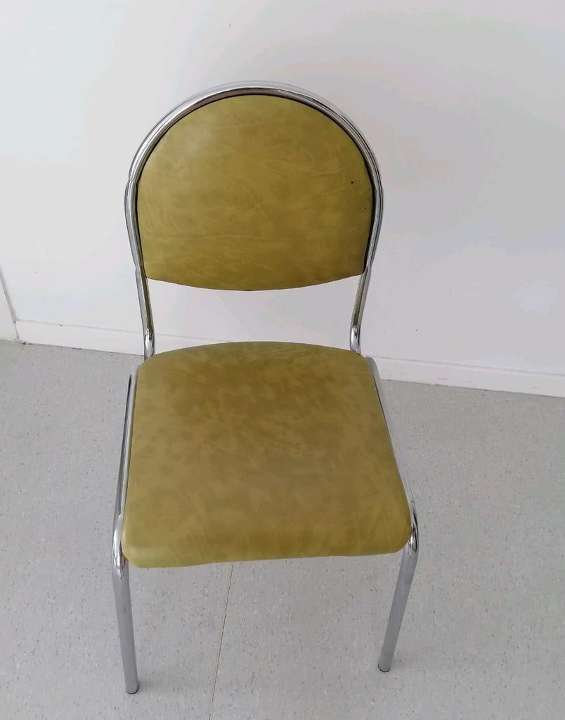 ✳️ ✅️ Ensemble assorti de 2 chaises / 2 tabourets chromé, Maison & Meubles, Enlèvement, Utilisé