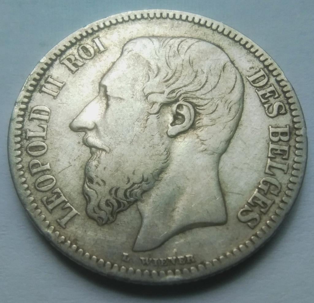 Belgique 2 francs 1867 - avec croix sur couronne - modèle A, Enlèvement ou Envoi, Monnaie en vrac, Argent, Argent