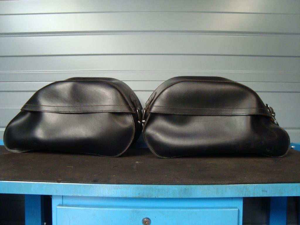 leder zijtassen set universeel, Motoren, Accessoires | Koffers en Tassen, Ophalen, Gebruikt