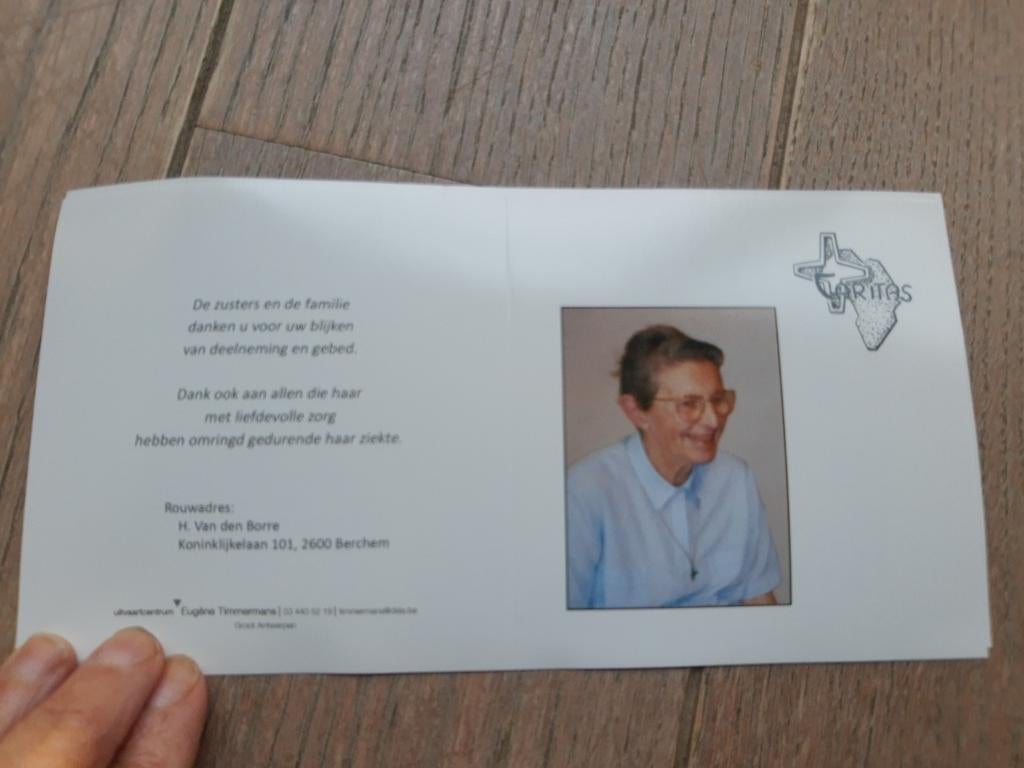Bp Zuster Van Den Borre G., verpleegster-vroedvrouw Rwanda, Ophalen of Verzenden