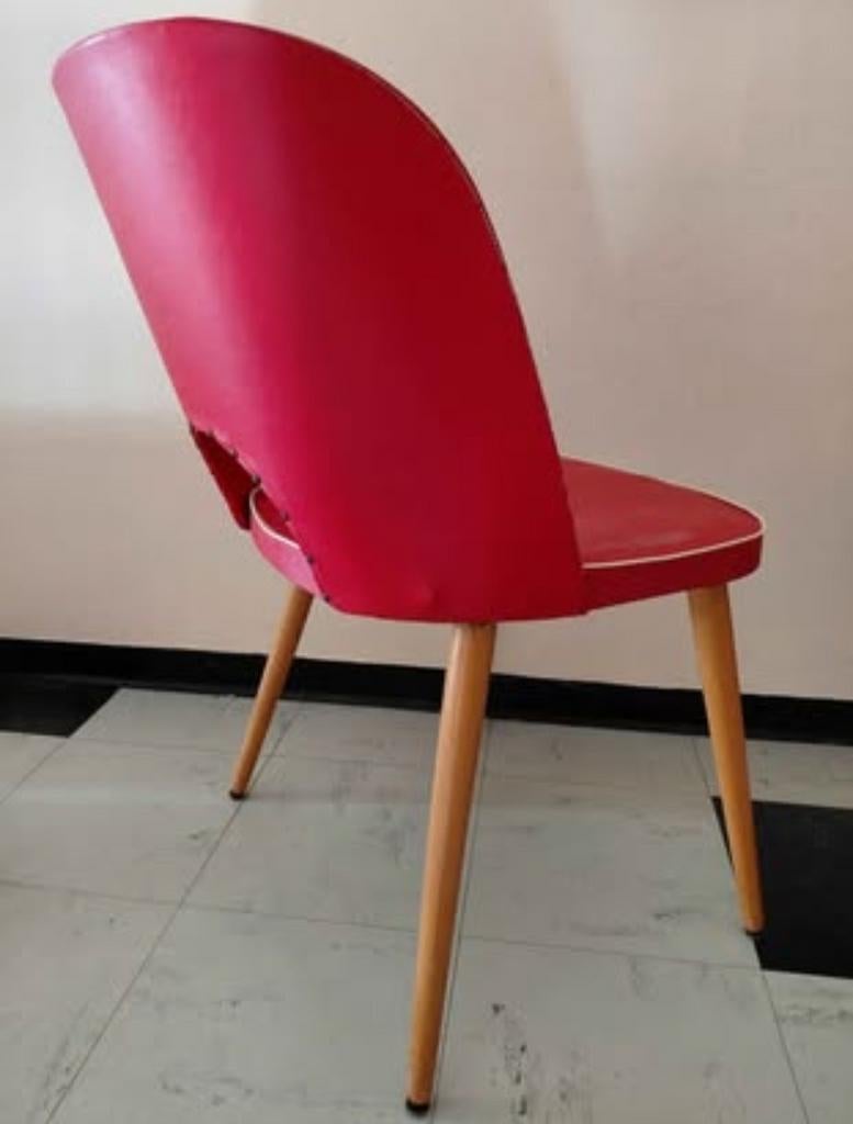 Rockabilly mid century Stoel - cultstoel jaren 50, Enlèvement, Rouge