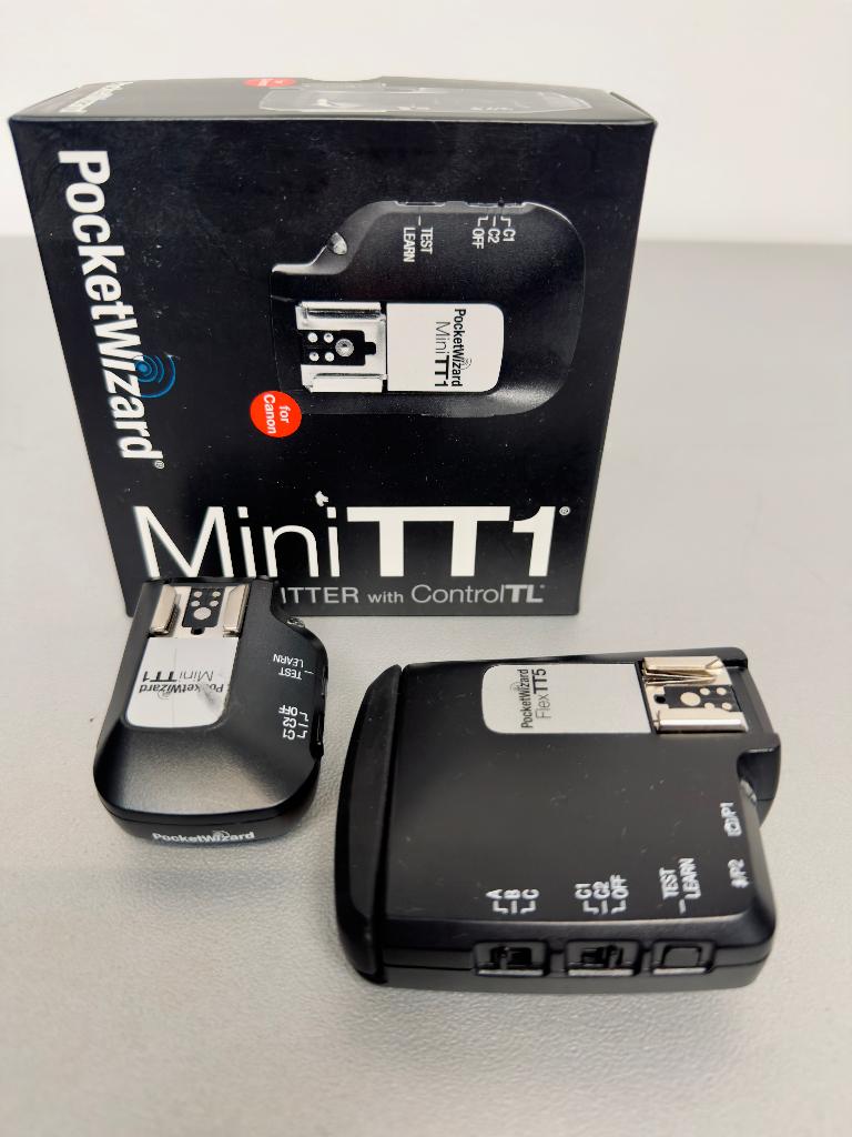 PocketWizard MiniTT1 + FlexTT5 Flits-Sync Set, Audio, Tv en Foto, Fotocamera's Analoog, Gebruikt, Overige Merken, Ophalen