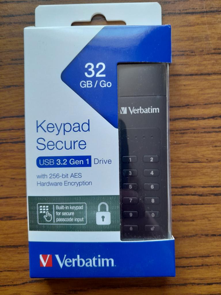Clé USB sécurisée de 32 Go NOUVEAU - Verbatim Keypad Secure, Informatique & Logiciels, Enlèvement ou Envoi, Neuf, Verbatim, 32 GB