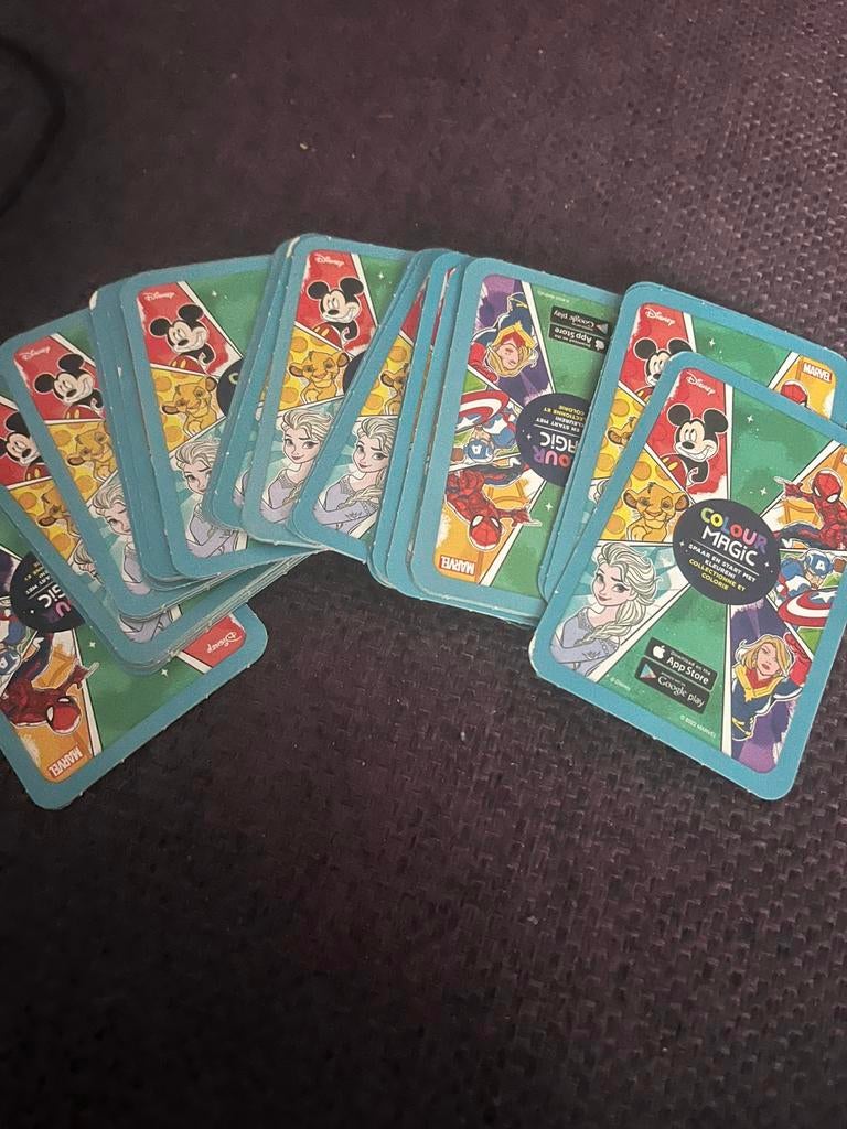 Lot Carrefour  Disney-Marvel Colour Magic 62 cartes, Enlèvement ou Envoi, Comme neuf